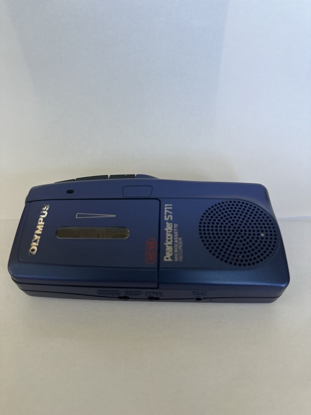 Olympus Pearlcorder S711 Cassette Voice Recorder Blue Works